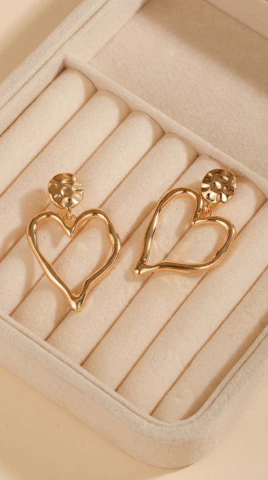Coeur | Boucles d'oreilles statement cœur ajourné