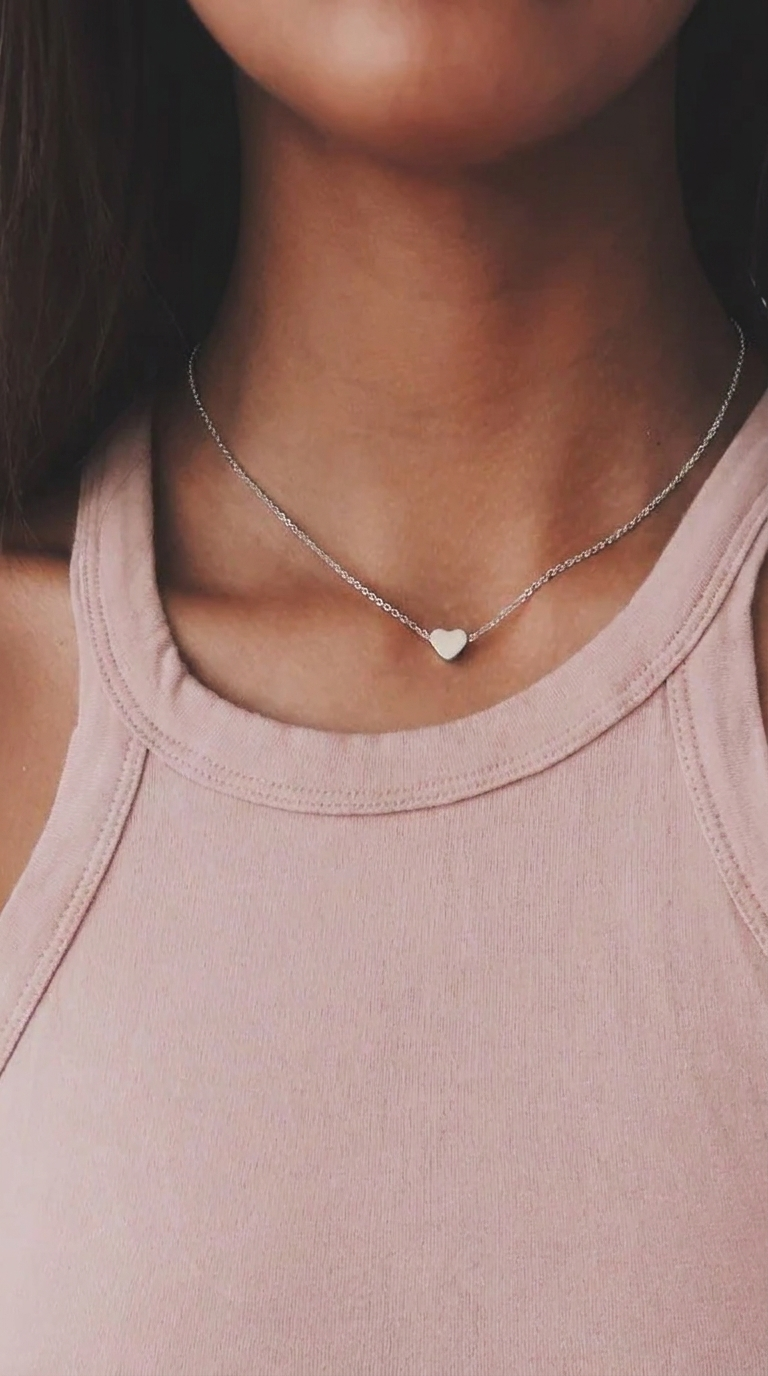 Amour | Collier cœur pour femmes — romantique et ajustable