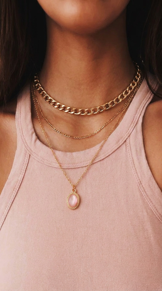 Amélie | Collier Multirang avec Pendentif Zircon