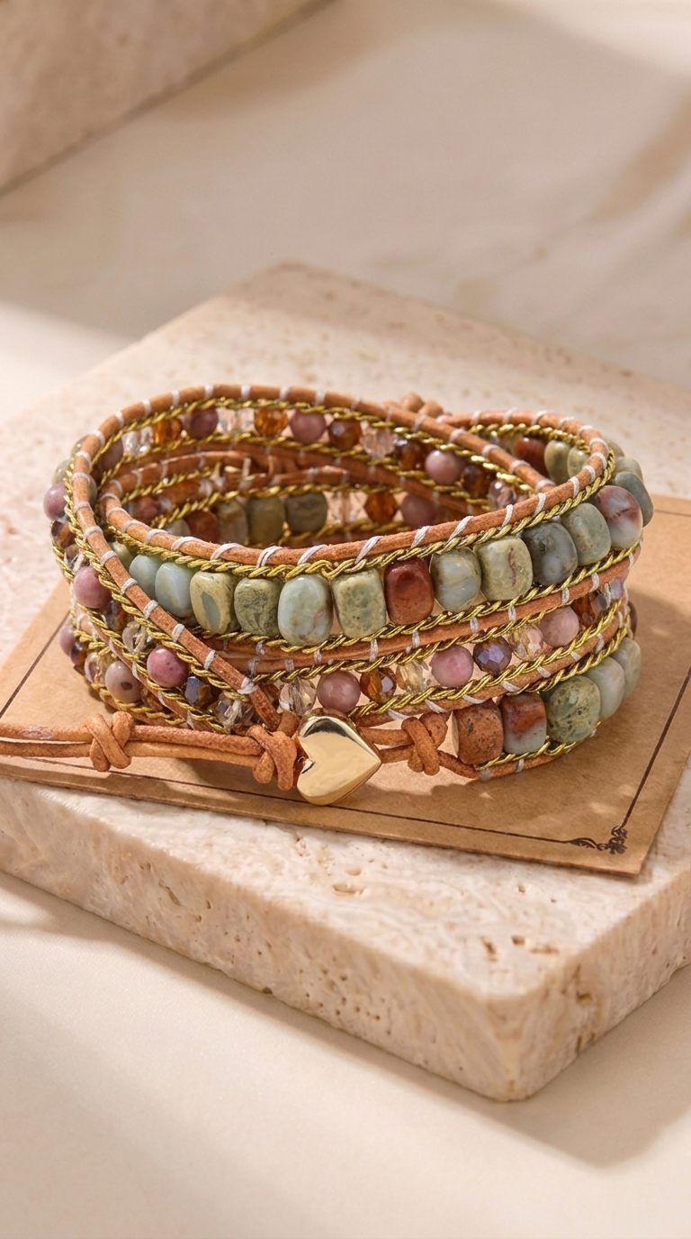 Amour | Bracelet Cœur en Pierre Naturelle