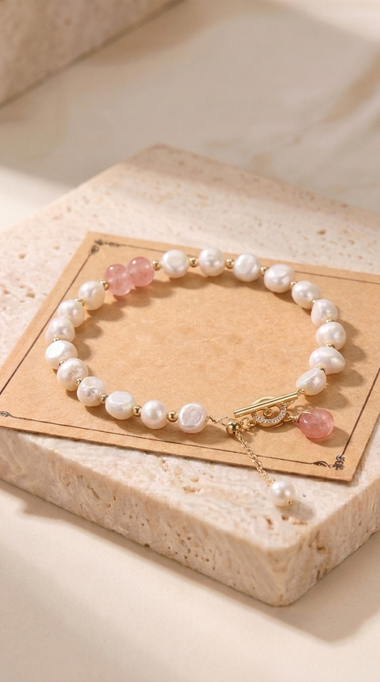 Léa | Bracelet Ajustable en Perles d’Eau Douce