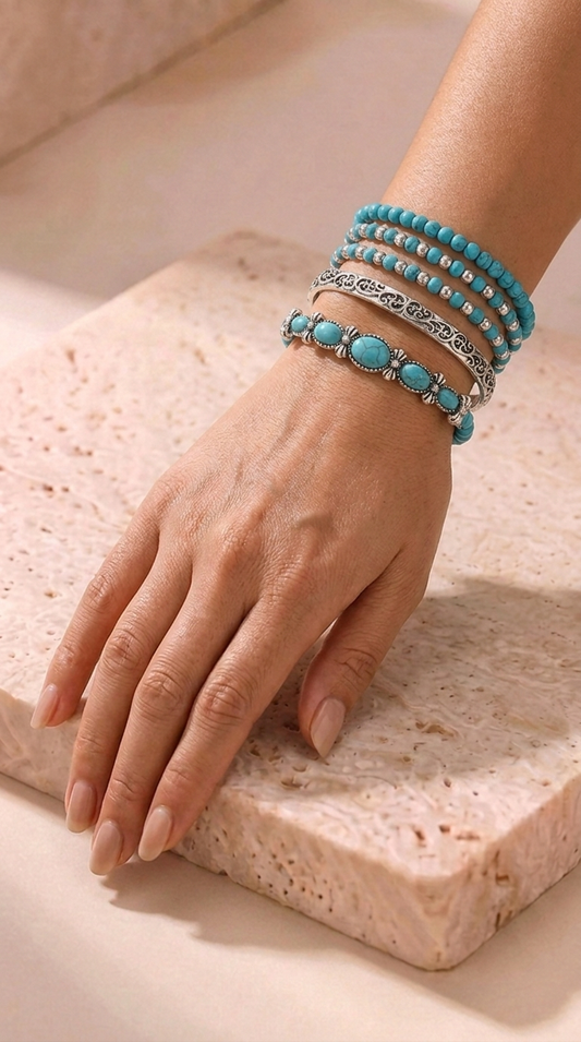 Élise | Set de Bracelets Vintage Turquoise