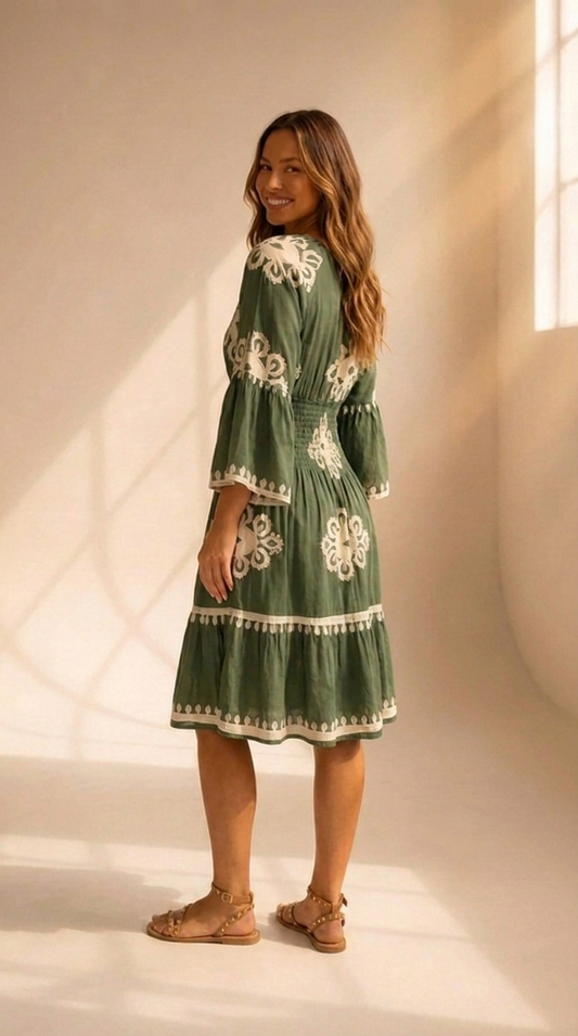 Margot | Robe Imprimée à Col V