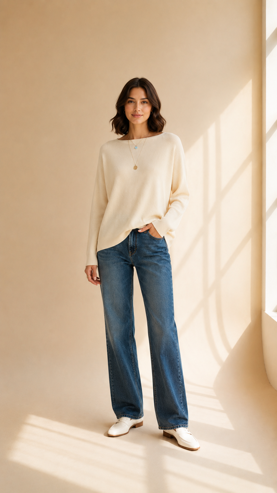 Noémie | Pull Oversize Tricoté À Manches Chauve-Souris