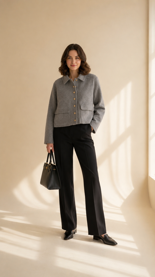 Margot | Veste Courte en Tweed Élégante