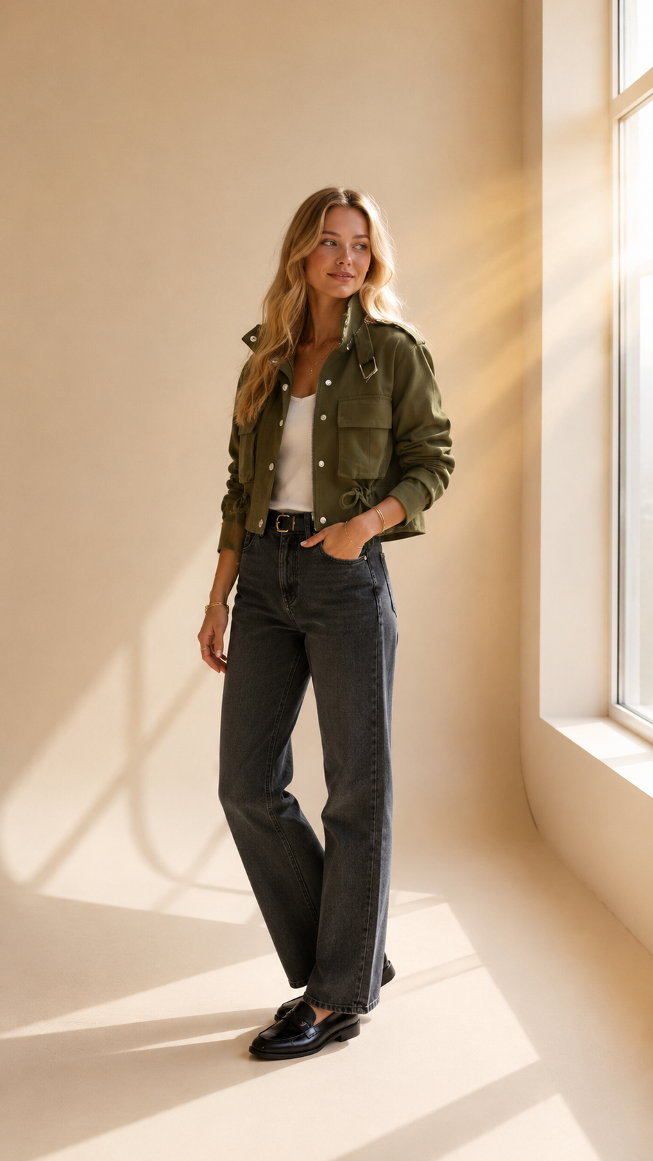 Jade | Veste moto courte style streetwear