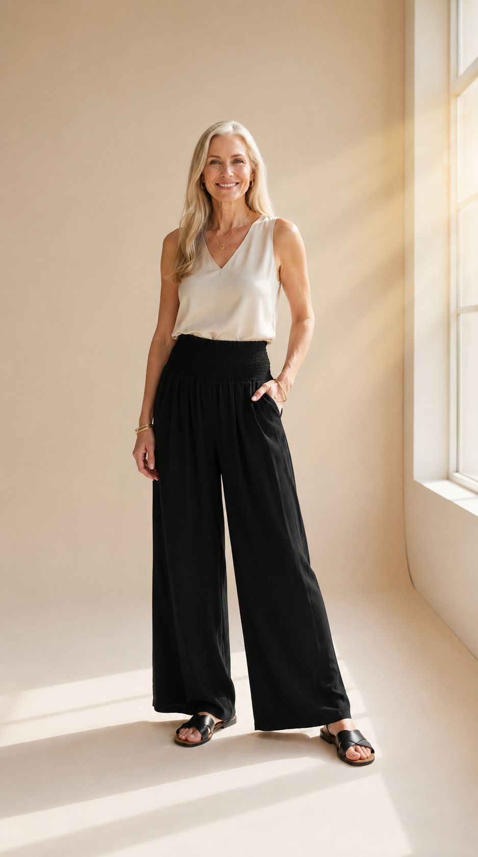 Iris | Pantalon Large Élégant pour Femme