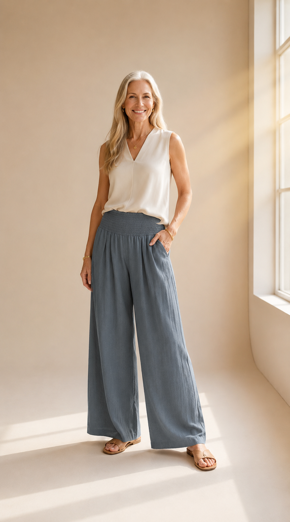Iris | Pantalon Large Élégant pour Femme