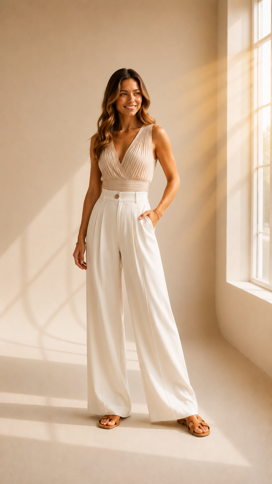 Isabelle | Pantalon élégant à jambes larges