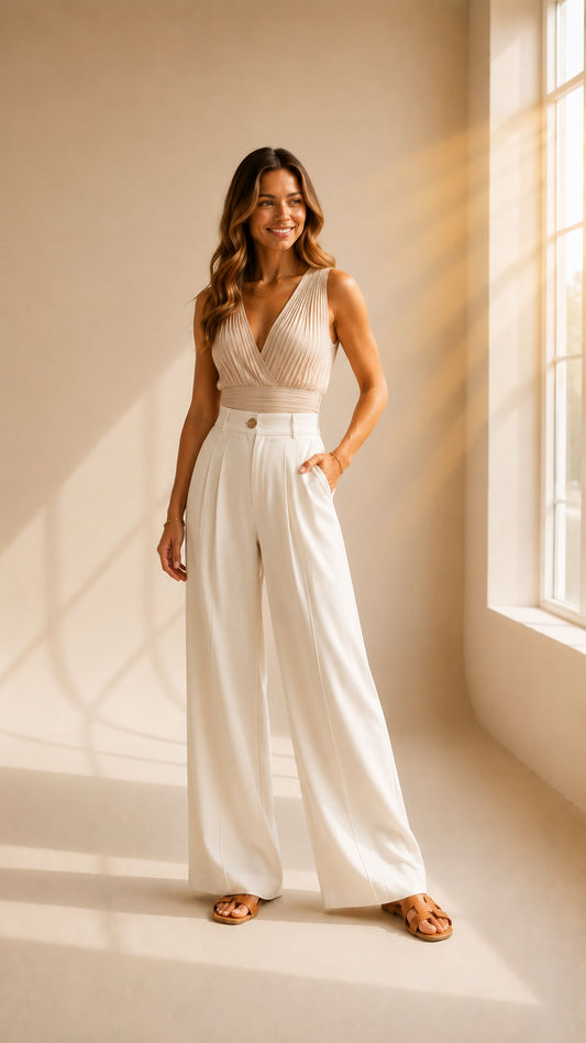 Isabelle | Pantalon élégant à jambes larges