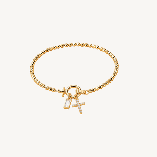 Élora | Bracelet Croix Élégance Dorée