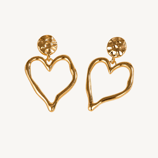 Coeur | Boucles d'oreilles statement cœur ajourné
