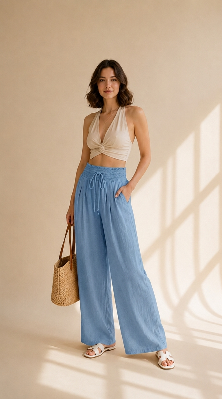Léa | Pantalon large fleuri d’été