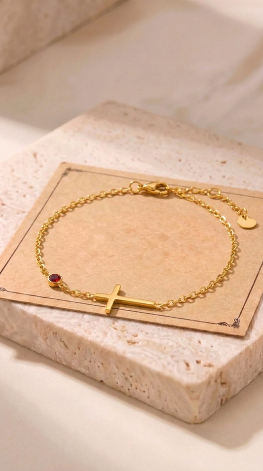 Chloé | Bracelet Croix en Acier Inoxydable