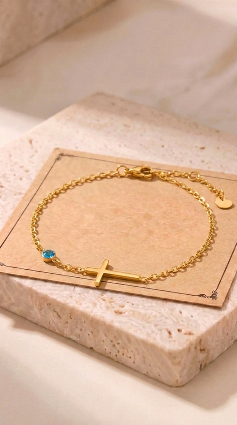 Chloé | Bracelet Croix en Acier Inoxydable