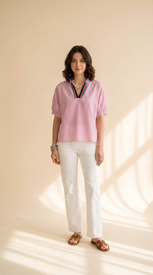 Nora | Top Color Block à Col V pour Femme