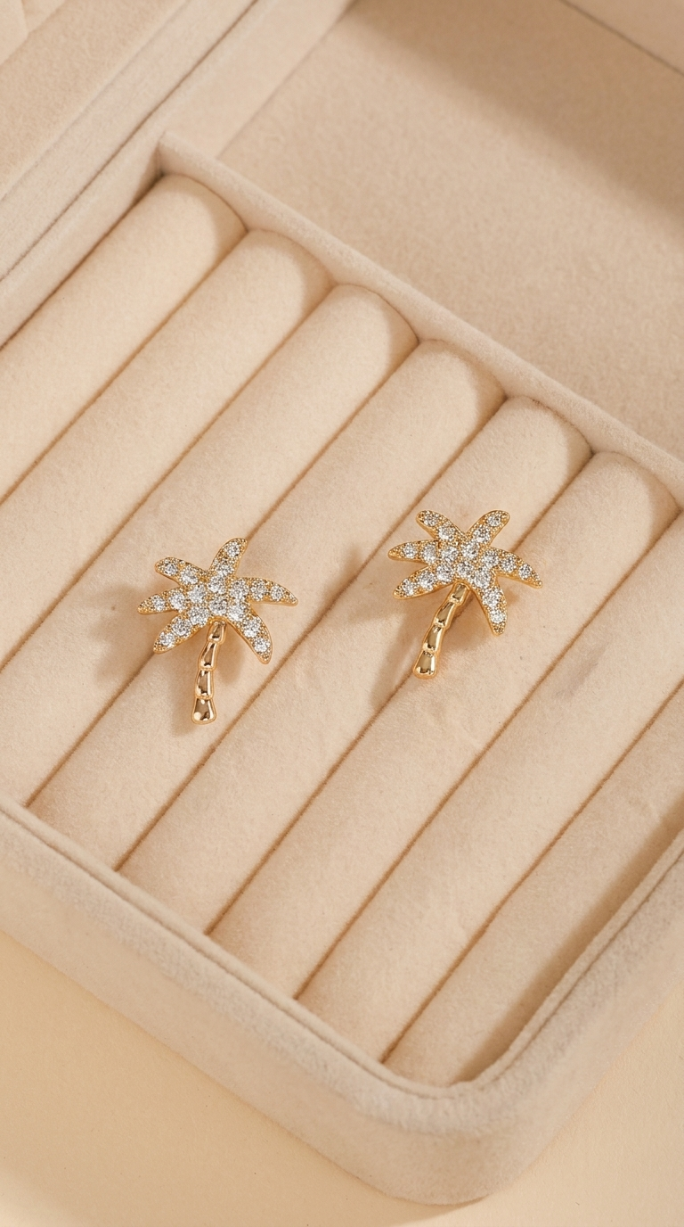 Lola | Boucles d'oreilles palmier élégantes pour femmes