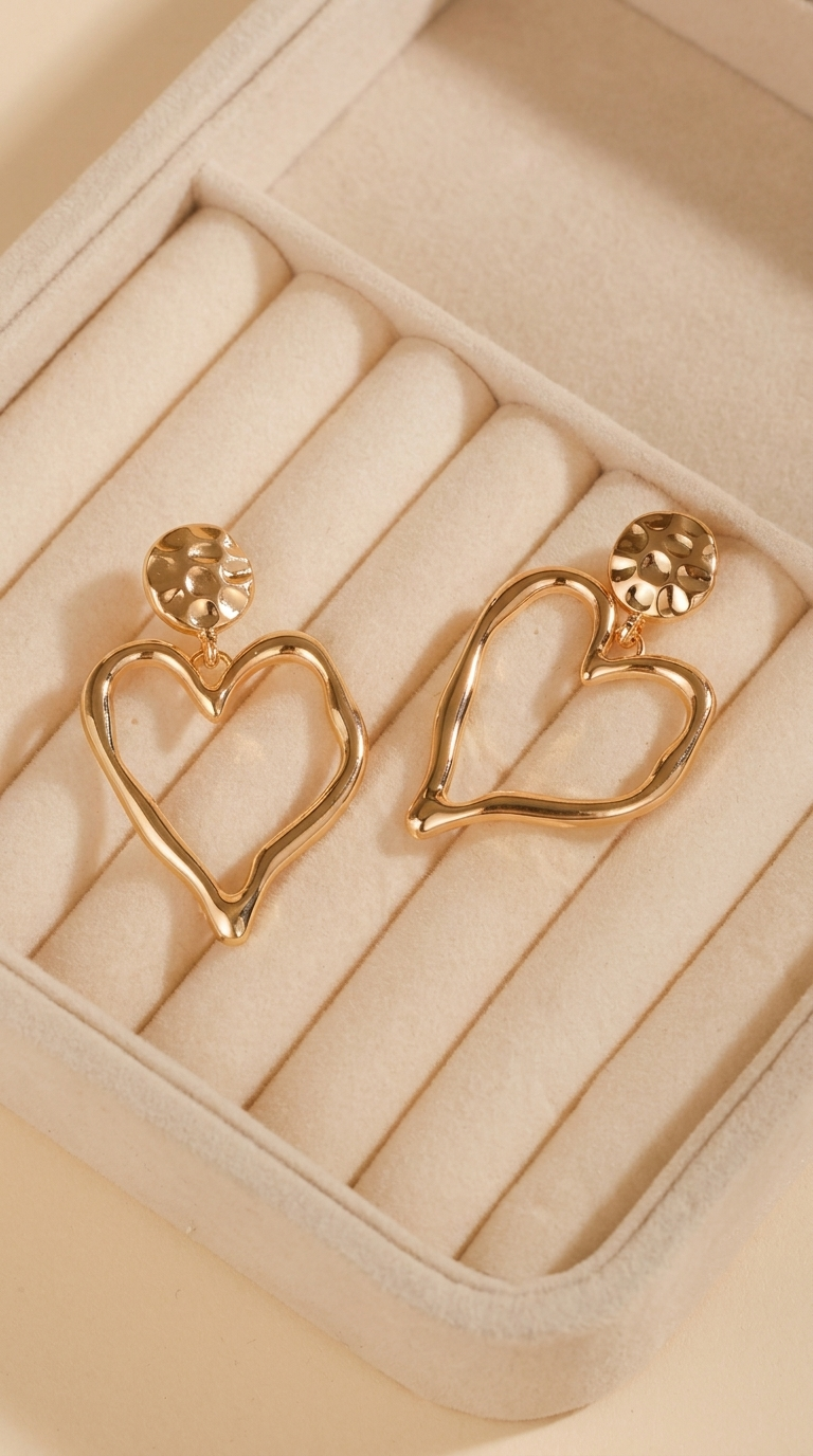 Coeur | Boucles d'oreilles statement cœur ajourné