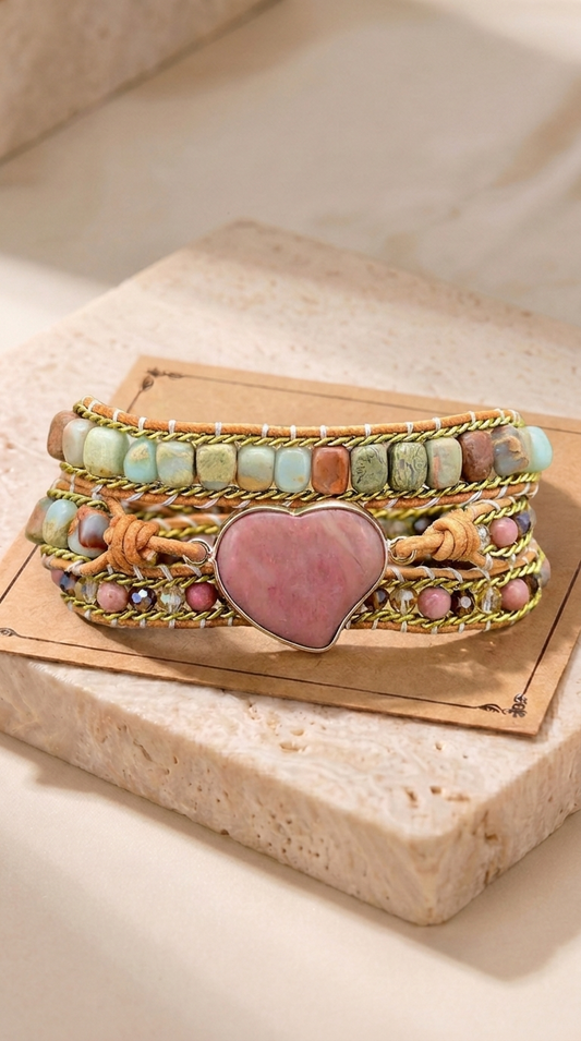 Amour | Bracelet Cœur en Pierre Naturelle