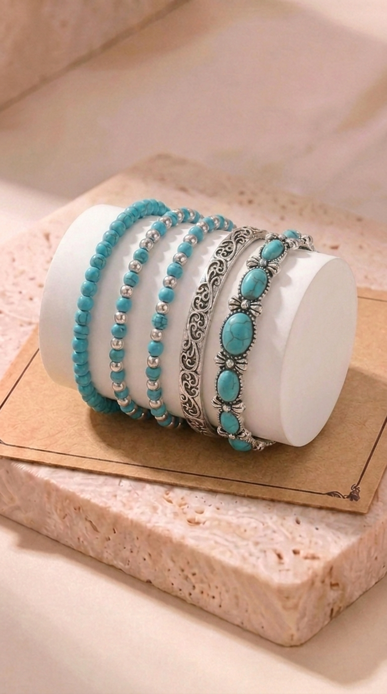 Élise | Set de Bracelets Vintage Turquoise