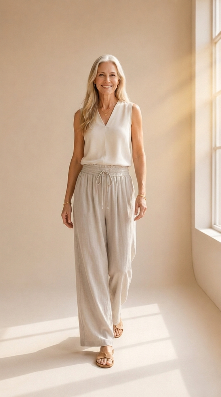 Léa | Pantalon large fleuri d’été
