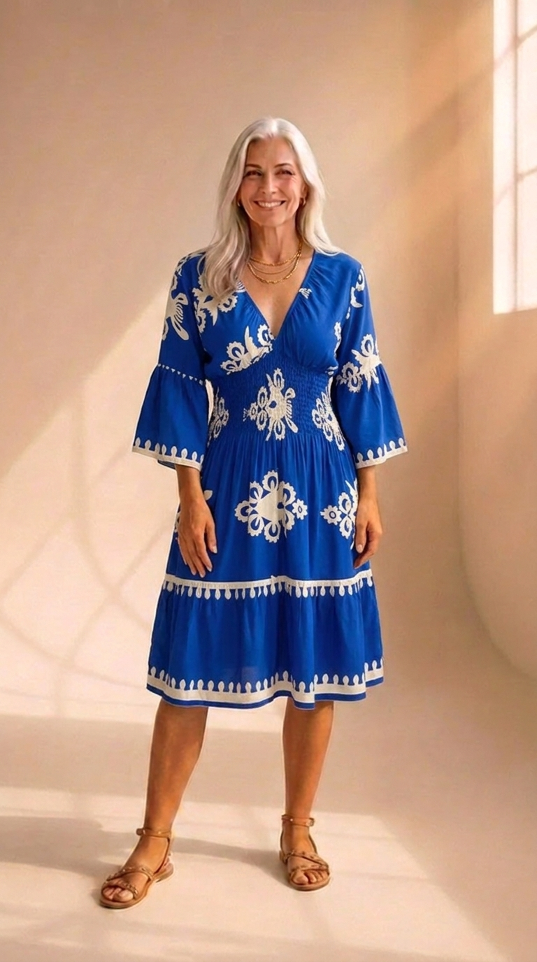 Margot | Robe Imprimée à Col V