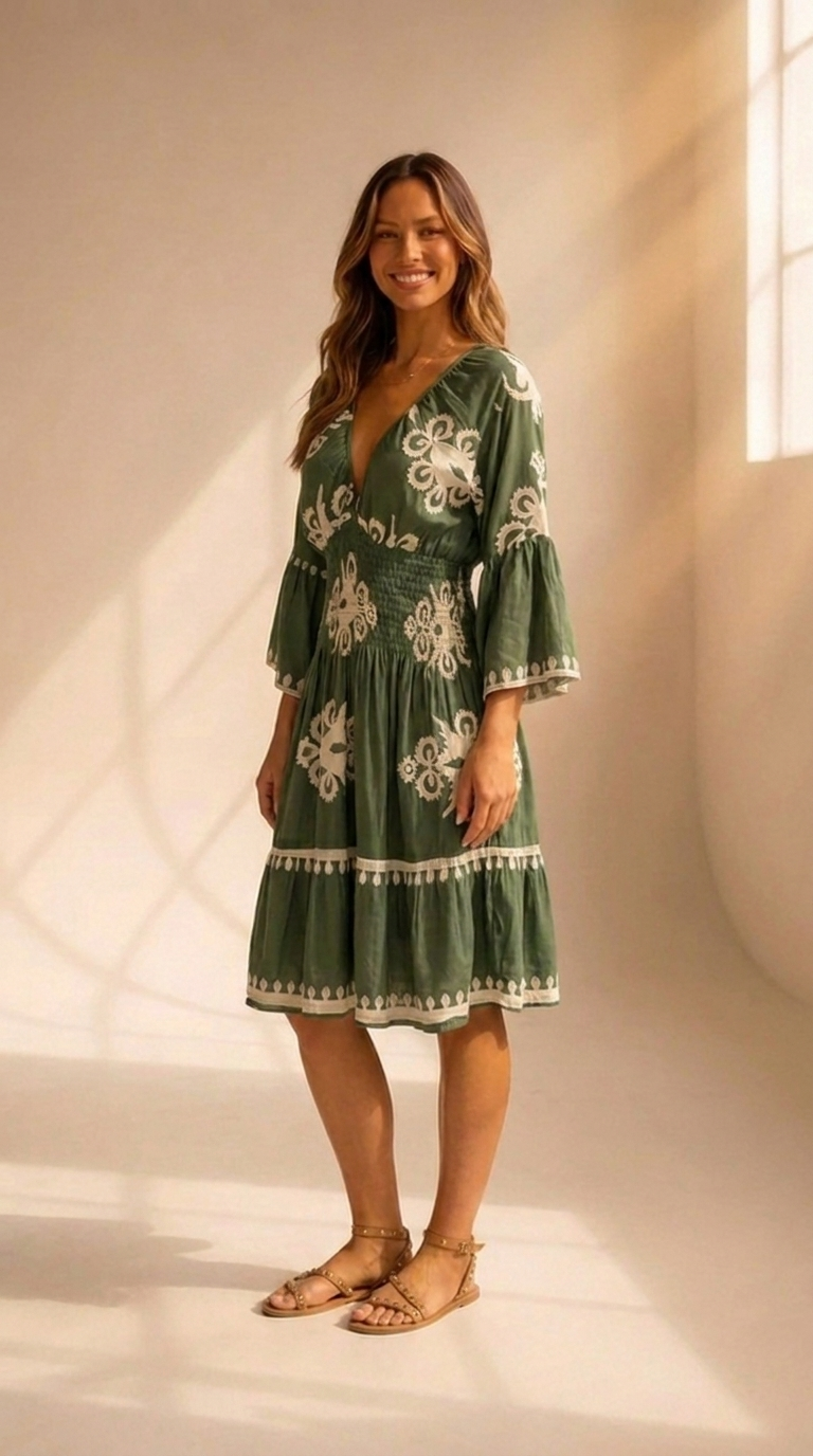 Margot | Robe Imprimée à Col V