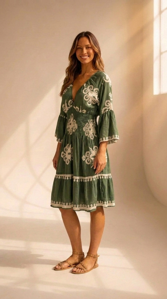 Margot | Robe Imprimée à Col V