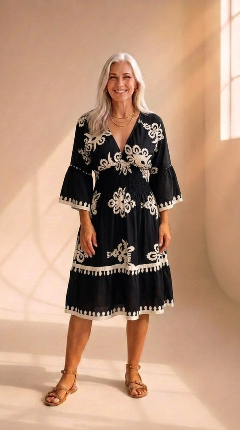 Margot | Robe Imprimée à Col V