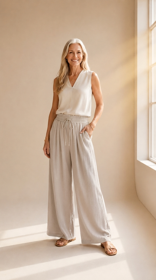 Léa | Pantalon large fleuri d’été