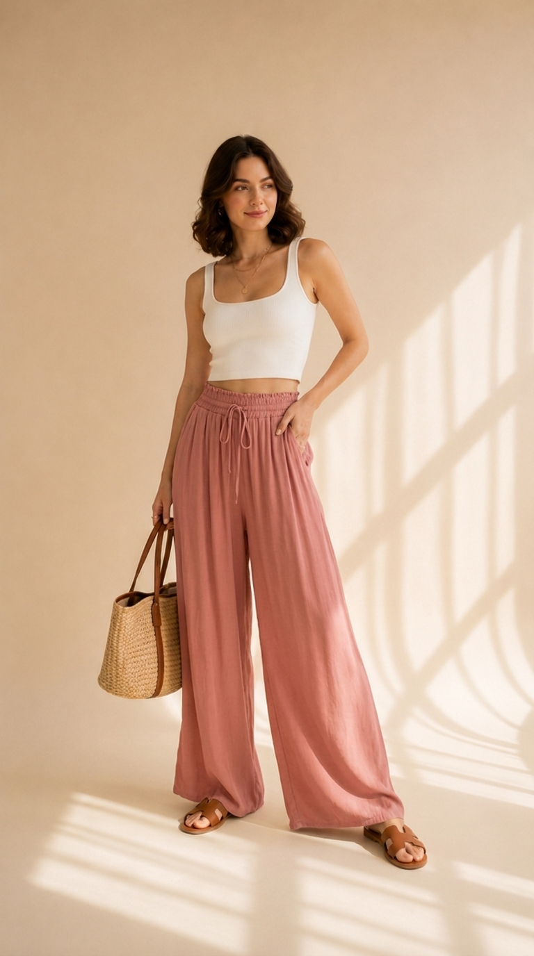 Léa | Pantalon large fleuri d’été