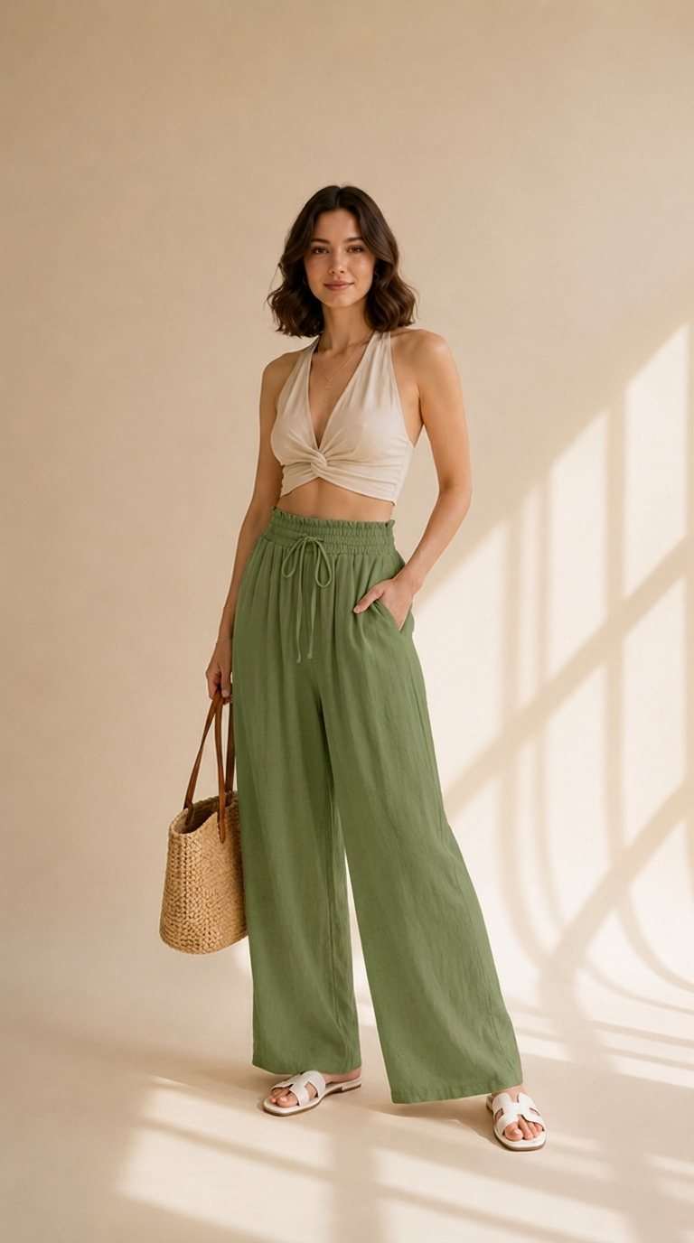 Léa | Pantalon large fleuri d’été